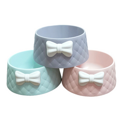 Bow Cat Bowl and Dog Bowl Combo