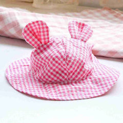 Adjustable Pet Dog Hat - Cute Checkered Summer Cap