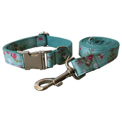 Green Rose Dog Collar and Leash for Pets