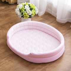 Cooling Pet Bed with Ice Silk Mat for All Seasons