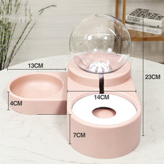 Automatic Pet Dog Cat Feeder with Fountain 1.8L Bowl