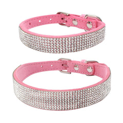 Adjustable Suede Leather Dog Collar and Leash Set