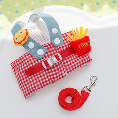 Adjustable Frog & French Fries Themed Harness & Leash Set