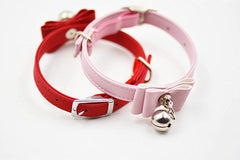 Pet Collar with Bow and Bell for Small Dogs and Cats