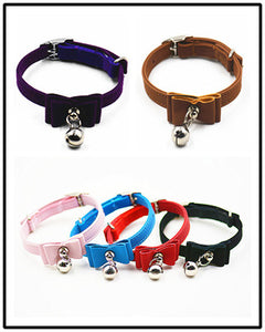 Pet Collar with Bow and Bell for Small Dogs and Cats