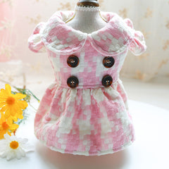 Dog Transformation Dress for Cats - Warm Plaid Skirt